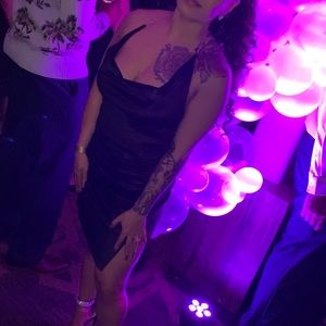 Halter top black dress